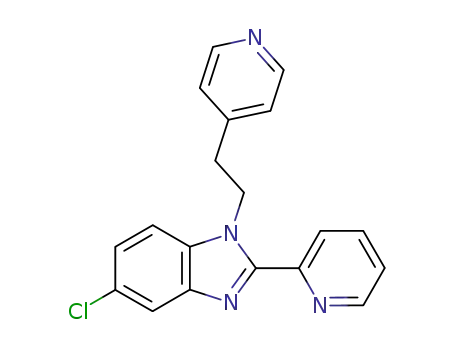 Molecular Structure of 80477-81-2 (5-chloro-2-(pyridin-2-yl)-1-[2-(pyridin-4-yl)ethyl]-1H-benzimidazole)