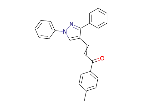 Molecular Structure of 144118-64-9 (2-Propen-1-one, 3-(1,3-diphenyl-1H-pyrazol-4-yl)-1-(4-methylphenyl)-)