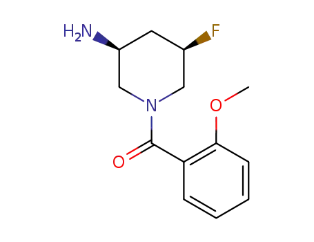 Molecular Structure of 1611488-81-3 (((3S,5R)-3-amino-5-fluoropiperidin-1-yl)(2-methoxyphenyl)methanone)