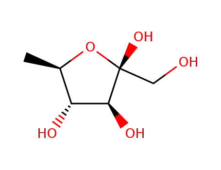 Molecular Structure of 470-21-3 (6-Deoxy-D-fructose (β form))
