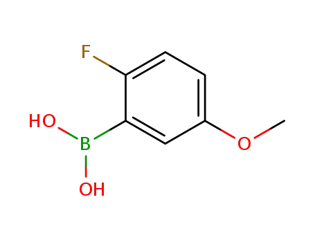 Molecular Structure of 406482-19-7 (2-FLUORO-5-METHOXYPHENYLBORONIC ACID)