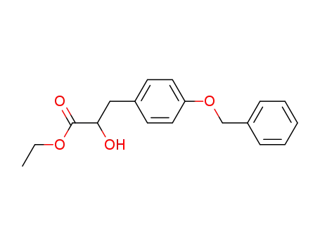Molecular Structure of 141109-83-3 (Benzenepropanoic acid, a-hydroxy-4-(phenylmethoxy)-, ethyl ester)