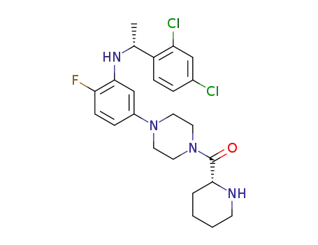(4-(3-((R)-1-(2,4-dichlorophenyl)ethylamino)-4-fluorophenyl)piperazin-1-yl)((R)-piperidin-2-yl)methanone