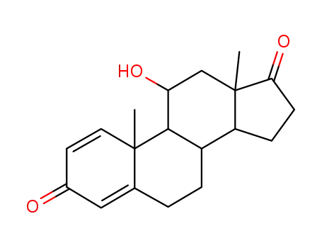 Molecular Structure of 7801-18-5 (11alpha-hydroxyandrosta-1,4-diene-3,17-dione)