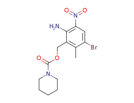 piperidine-1-carboxylic acid 2-amino-5-bromo-6-methyl-3-nitrobenzyl ester