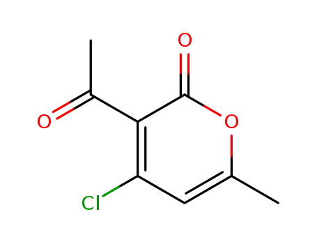 Molecular Structure of 83516-81-8 (3-acetyl-4-chloro-6-methyl-2H-pyran-2-one)