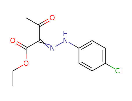 Molecular Structure of 18794-97-3 (Butanoic acid, 2-[2-(4-chlorophenyl)hydrazinylidene]-3-oxo-, ethyl ester)
