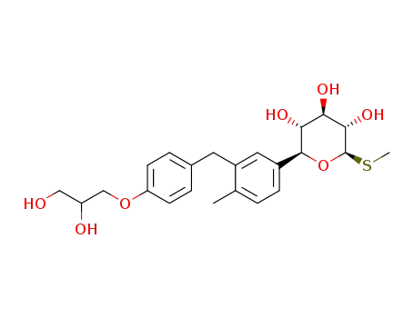 (2S,3R,4R,5S,6R)-2-(3-(4-(2,3-dihydroxypropoxy)benzyl)-4-methylphenyl)-6-(methylthio)tetrahydro-2H-pyran-3,4,5-triol