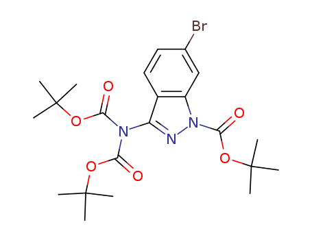 1H-Indazole-1-carboxylic acid, 3-[bis[(1,1-dimethylethoxy)carbonyl]amino]-6-bromo-, 1,1-dimethylethyl ester