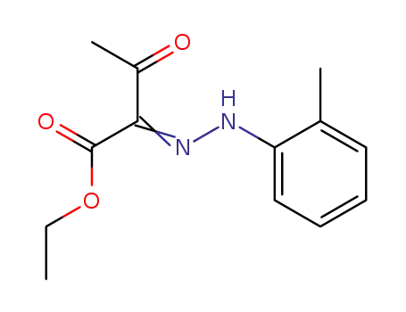 Molecular Structure of 20532-69-8 (Butanoic acid, 2-[2-(2-Methylphenyl)hydrazinylidene]-3-oxo-, ethyl ester)