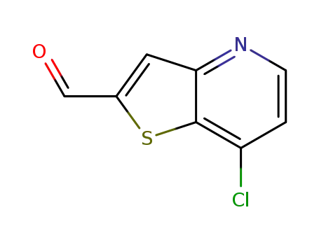 Molecular Structure of 387819-41-2 (7-chloro-Thieno[3,2-b]pyridine-2-carboxaldehyde)