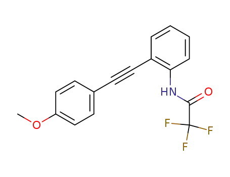 Molecular Structure of 201813-47-0 (Acetamide, 2,2,2-trifluoro-N-[2-[(4-methoxyphenyl)ethynyl]phenyl]-)