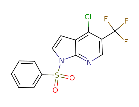 Molecular Structure of 1196507-57-9 (4-Chloro-1-(phenylsulfonyl)-5-(trifluoromethyl)-1H-pyrrolo[2,3-b]pyridine)