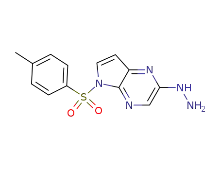 Molecular Structure of 1201186-57-3 (2-hydrazinyl-5-[(4-methylphenyl)sulfonyl]-5H-Pyrrolo[2,3-b]pyrazine)