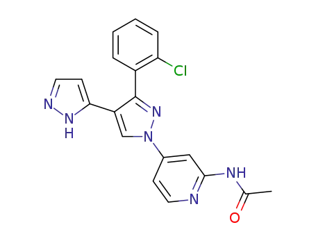 Molecular Structure of 1445888-55-0 (N-{4-[3'-(2-chlorophenyl)-1H,1'H-3,4'-bipyrazol-1'-yl]pyridin-2-yl}acetamide)