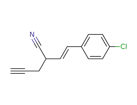 Molecular Structure of 87639-25-6 (4-Pentynenitrile, 2-[2-(4-chlorophenyl)ethenyl]-)