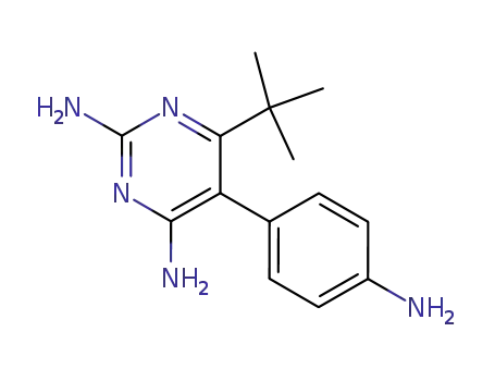 Molecular Structure of 885040-90-4 (2,4-Pyrimidinediamine, 5-(4-aminophenyl)-6-(1,1-dimethylethyl)-)