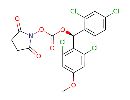 Molecular Structure of 1117976-38-1 (((S)-(2,6-dichloro-4-methoxyphenyl)(2,4-dichlorophenyl)methyl) N-succinimidyl carbonate)