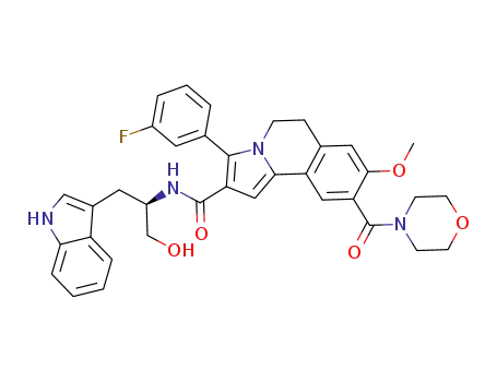 (R)-3-(3-fluorophenyl)-N-(1-hydroxy-3-(1H-indol-3-yl)propan-2-yl)-8-methoxy-9-(morpholine-4-carbonyl)-5,6-dihydropyrrolo[2,1-a]isoquinoline-2-carboxamide