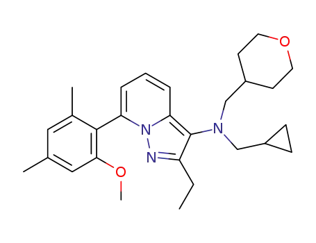 N-(cyclopropylmethyl)-2-ethyl-7-(2-methoxy-4,6-dimethylphenyl)-N-[(tetrahydro-2H-pyran-4-yl)methyl]pyrazolo[1,5-a]pyridin-3-amine