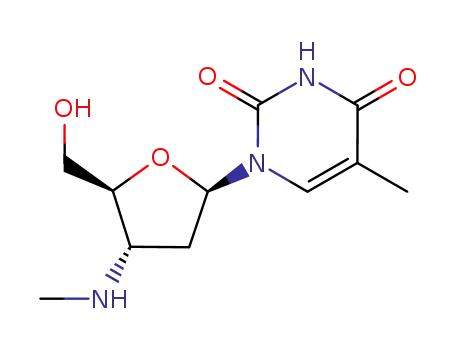 Molecular Structure of 141039-00-1 (3'-methylamino-2',3'-dideoxyribosylthymine)