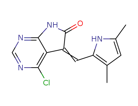 4-chloro-5-(3,5-dimethyl-1 H-pyrrol-2-ylmethylene)-5,7-dihydro-pyrrolo [2,3-d]pyrimidin-6-one