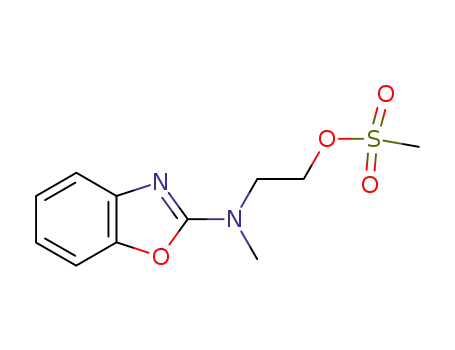 Molecular Structure of 122320-97-2 (Ethanol, 2-(2-benzoxazolylmethylamino)-, methanesulfonate (ester))