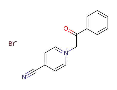 Molecular Structure of 25357-39-5 (Pyridinium, 4-cyano-1-(2-oxo-2-phenylethyl)-, bromide)