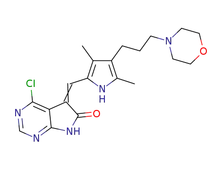 4-chloro-5-[3,5-dimethyl-4-(3-morpholin-4-yl-propyl)-1H-pyrrol-2-ylmethylene]-5,7-dihydro-pyrrolo [2,3-d]pyrimidin-6-one
