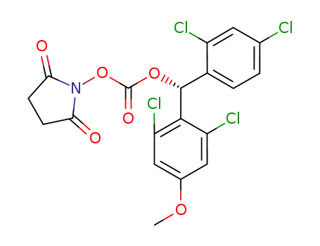 Molecular Structure of 1117976-43-8 (((R)-(2,6-dichloro-4-methoxyphenyl)(2,4-dichlorophenyl)methyl) N-succinimidyl carbonate)