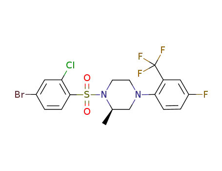 (2R)-1-(4-bromo-2-chlorophenylsulfonyl)-4-(4-fluoro-2-(trifluoromethyl)phenyl)-2-methylpiperazine