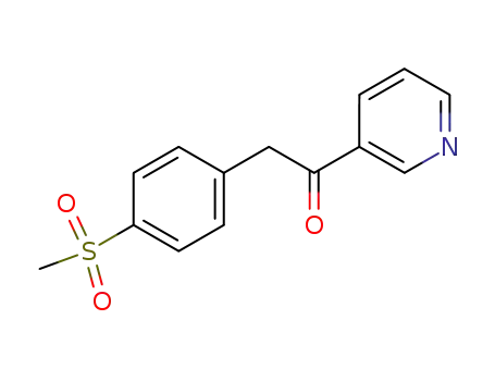 Molecular Structure of 40061-50-5 (2-(4-methanesulfonyl-phenyl)-1-pyridin-3-yl-ethanone)