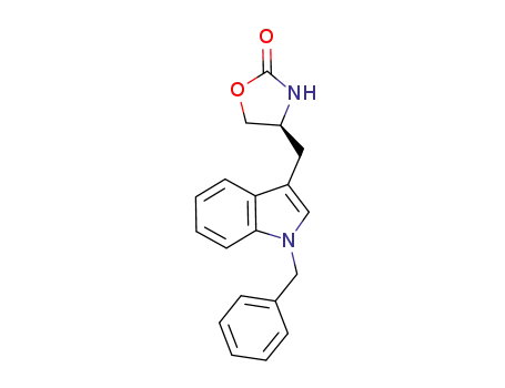 Molecular Structure of 919787-49-8 (2-Oxazolidinone, 4-[[1-(phenylmethyl)-1H-indol-3-yl]methyl]-, (4S)-)