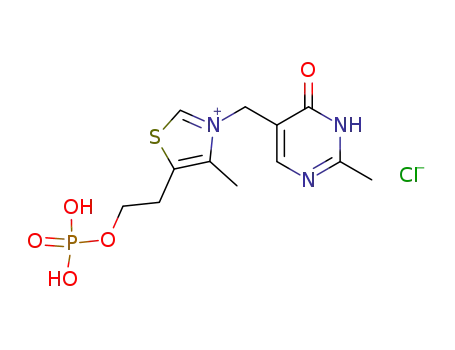 4-methyl-3-(2-methyl-6-oxo-1,6-dihydro-pyrimidin-5-ylmethyl)-5-(2-phosphonooxy-ethyl)-thiazolium; chloride