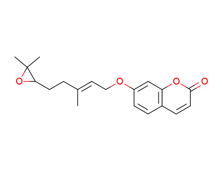 Molecular Structure of 36414-00-3 (7-[[(2E)-5-(3,3-Dimethyl-2-oxiranyl)-3-methyl-2-penten-1-yl]oxy]-2H-1-benzopyran-2-one)