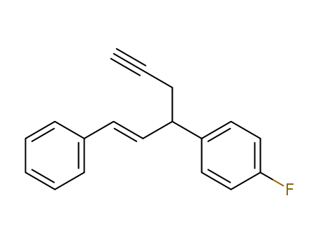 Molecular Structure of 87639-10-9 (Benzene, 1-fluoro-4-[1-(2-phenylethenyl)-3-butynyl]-)