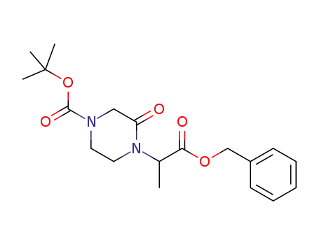 Molecular Structure of 1448190-04-2 (tert-butyl 4-(1-(benzyloxy)-1-oxopropan-2-yl)-3-oxopiperazine-1-carboxylate)