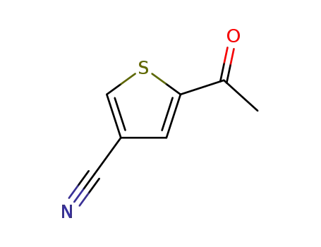 Molecular Structure of 80577-93-1 (3-Thiophenecarbonitrile, 5-acetyl- (9CI))