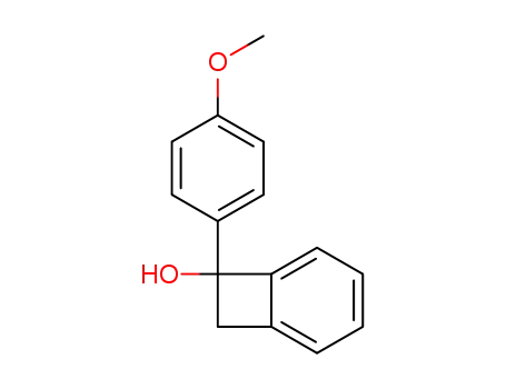 Molecular Structure of 142532-18-1 (Bicyclo[4.2.0]octa-1,3,5-trien-7-ol, 7-(4-methoxyphenyl)-)