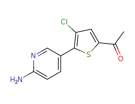 Molecular Structure of 1393709-61-9 (1-[5-(6-aminopyridin-3-yl)-4-chlorothiophen-2-yl]-ethanone)