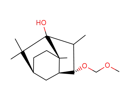 Molecular Structure of 77584-11-3 ((3R,3aS,5S,7aR)-3-Methoxymethoxy-2,7a,8,8-tetramethyl-octahydro-1,5-methano-inden-1-ol)