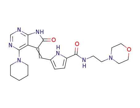 5-(6-OXO-4-PIPERIDIN-1-YL-6,7-DIHYDRO-PYRROLO [2,3-D]PYRIMIDIN-5-YLIDENEMETHYL)-1H-PYRROLE-2-CARBOXYLIC ACID (2-MORPHOLIN-4-YL-ETHYL)-AMIDE