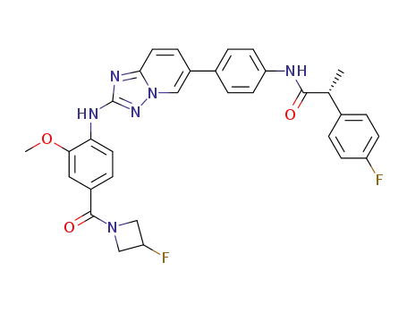 (2R)-N-{4-[2-({4-[(3-fluoroazetidin-1-yl)carbonyl]-2-methoxyphenyl}amino)-[1,2,4]triazolo[1,5-α]pyridin-6-yl]phenyl}-2-(4-fluorophenyl)propanamide