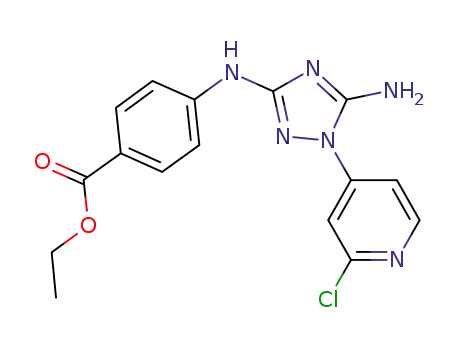 ethyl 4-(5-amino-1-(2-chloropyridin-4-yl)-1H-1,2,4-triazol-3-ylamino)benzoate
