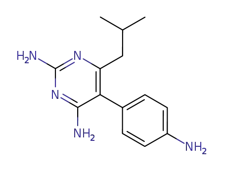 Molecular Structure of 634199-55-6 (2,4-Pyrimidinediamine, 5-(4-aminophenyl)-6-(2-methylpropyl)-)