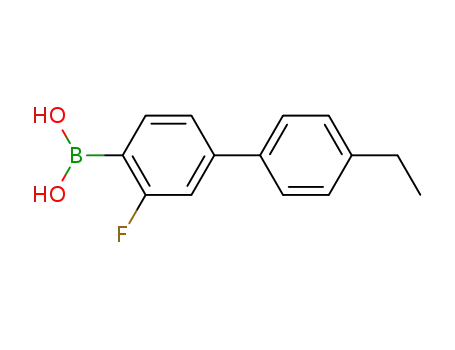 Molecular Structure of 900796-46-5 (4''-ETHYL-3-FLUOROBIPHENYL-4-BORONIC ACID)