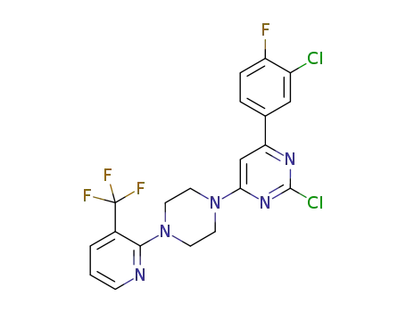 Pyrimidine,
2-chloro-4-(3-chloro-4-fluorophenyl)-6-[4-[3-(trifluoromethyl)-2-pyridinyl]-
1-piperazinyl]-