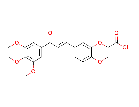 Molecular Structure of 1357099-42-3 ((E)-2-(2-methoxy-5-(3-oxo-3-(3,4,5-trimethoxyphenyl)prop-1-en-1-yl)phenoxy)acetic acid)