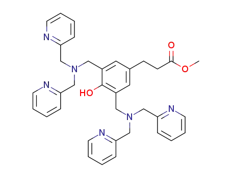 Molecular Structure of 1332625-25-8 (methyl 3-(3,5-bis{bis[(pyridin-2-yl)methyl]aminomethyl}-4-hydroxyphenyl)propanoate)