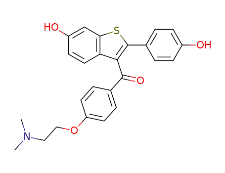 Molecular Structure of 84449-86-5 (6-hydroxy-2-(4-hydroxyphenyl)-3-[4-(2-dimethylamino-ethoxy)benzoyl]benzo[B]thiophene)